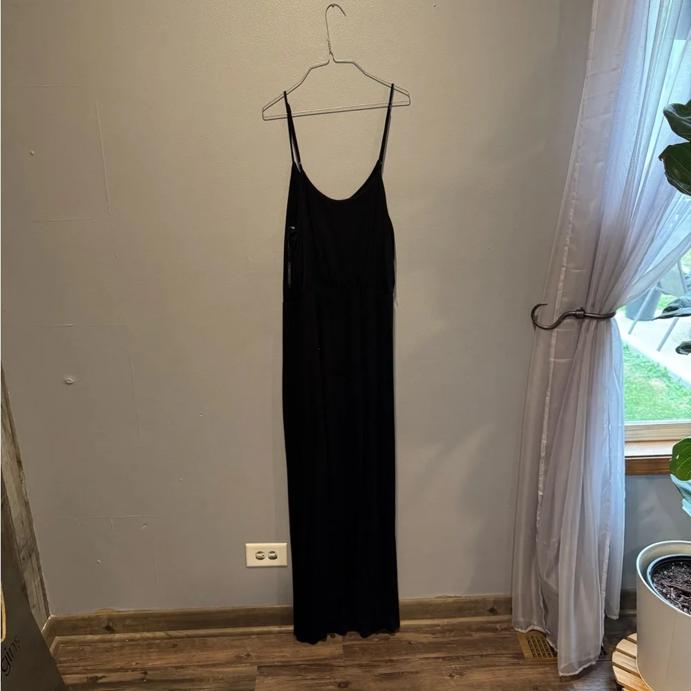 Lush Black Spaghetti Strap Slip Maxi Dress - Picture 2 of 5